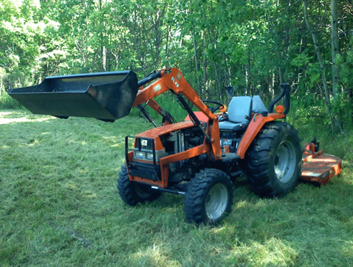 Tractor with Brush Hogging Attachment